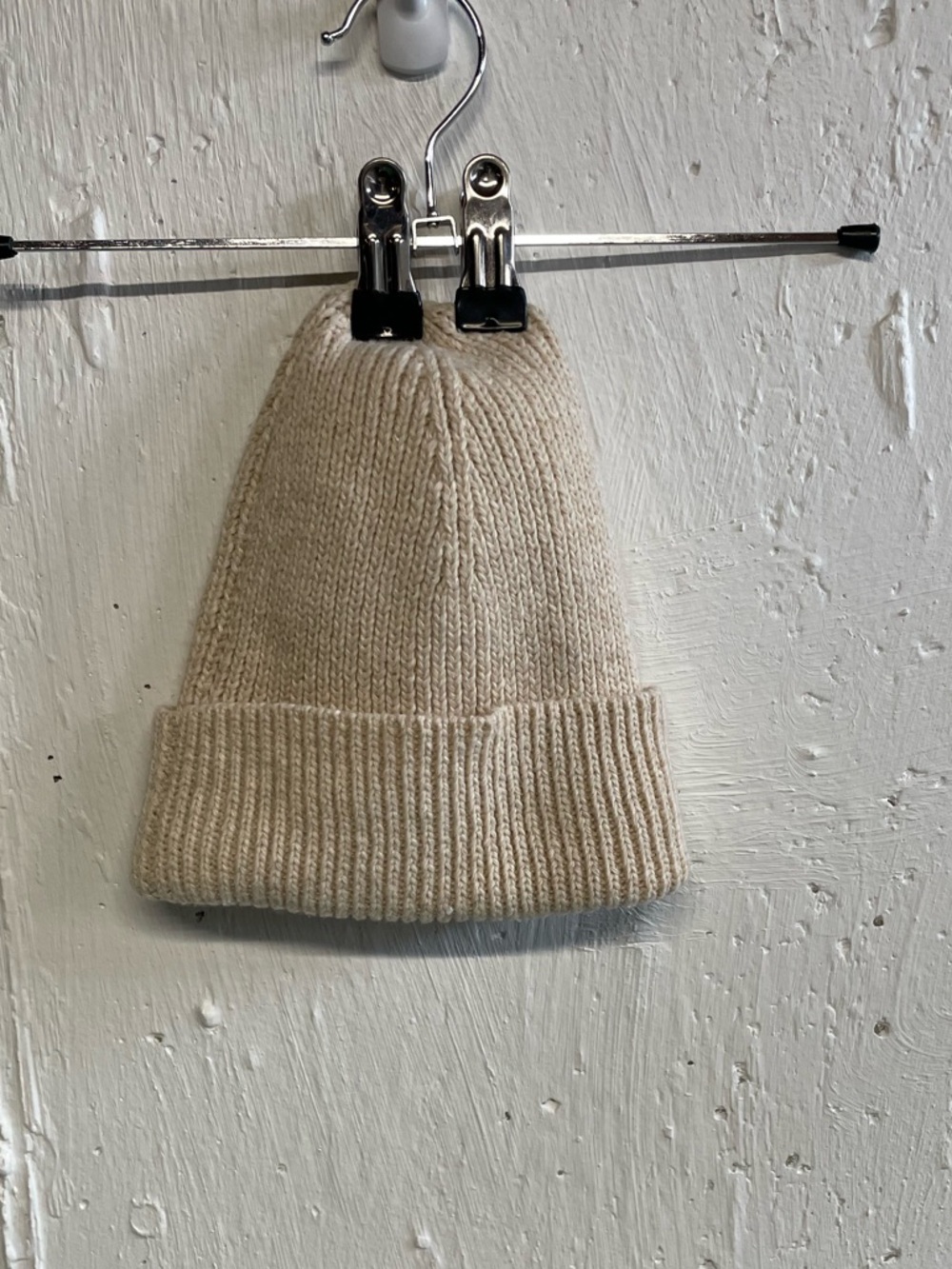 Old Navy Cream Ribbed Knit Beanie